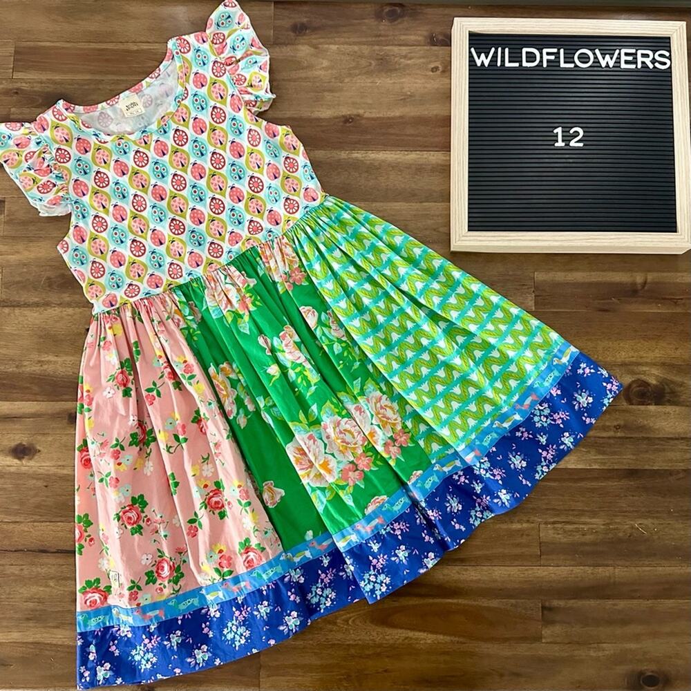 Wildflowers Best Day Ever Love Bug Ballet Dress Floral Pink Green Blue Dogs 12